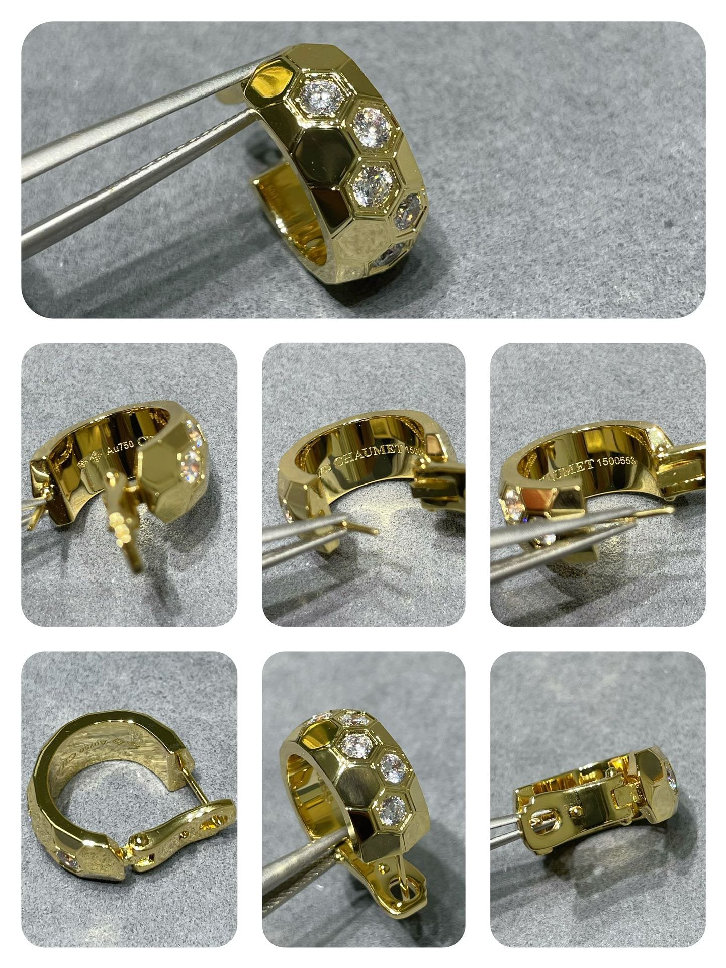 [Am jewelry]BEE LOVE DIAMOND HOOP EARRINGS