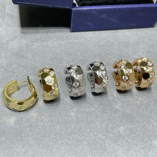 [Am jewelry]BEE LOVE DIAMOND HOOP EARRINGS