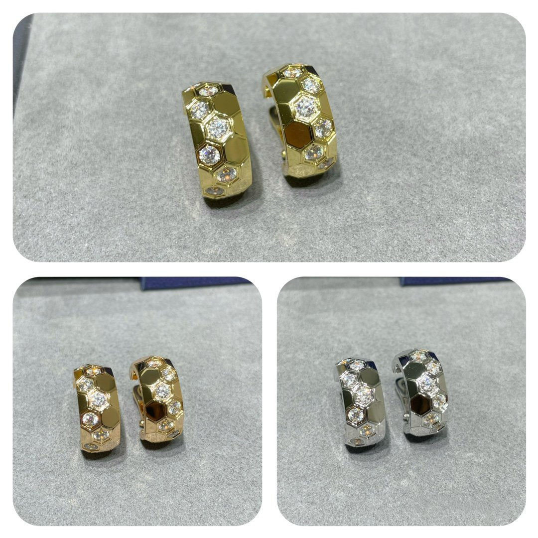 [Am jewelry]BEE LOVE DIAMOND HOOP EARRINGS
