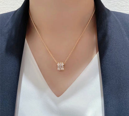 [Am jewelry]BEE LOVE DIAMOND PAVED 3 ROW NECKLACE