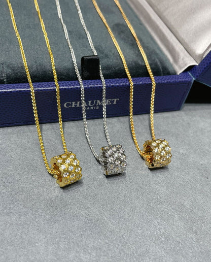 [Am jewelry]BEE LOVE DIAMOND PAVED 3 ROW NECKLACE