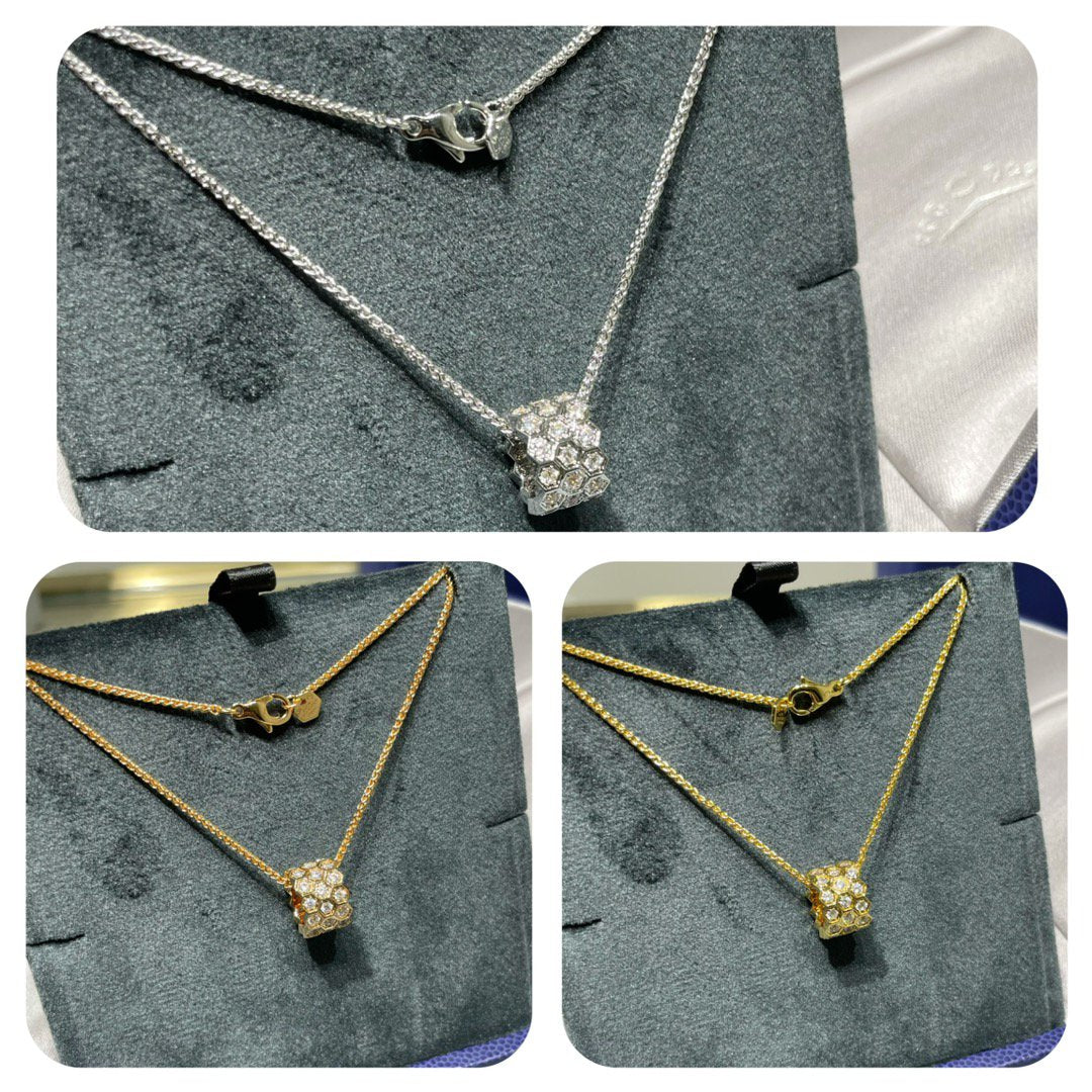 [Am jewelry]BEE LOVE DIAMOND PAVED 3 ROW NECKLACE
