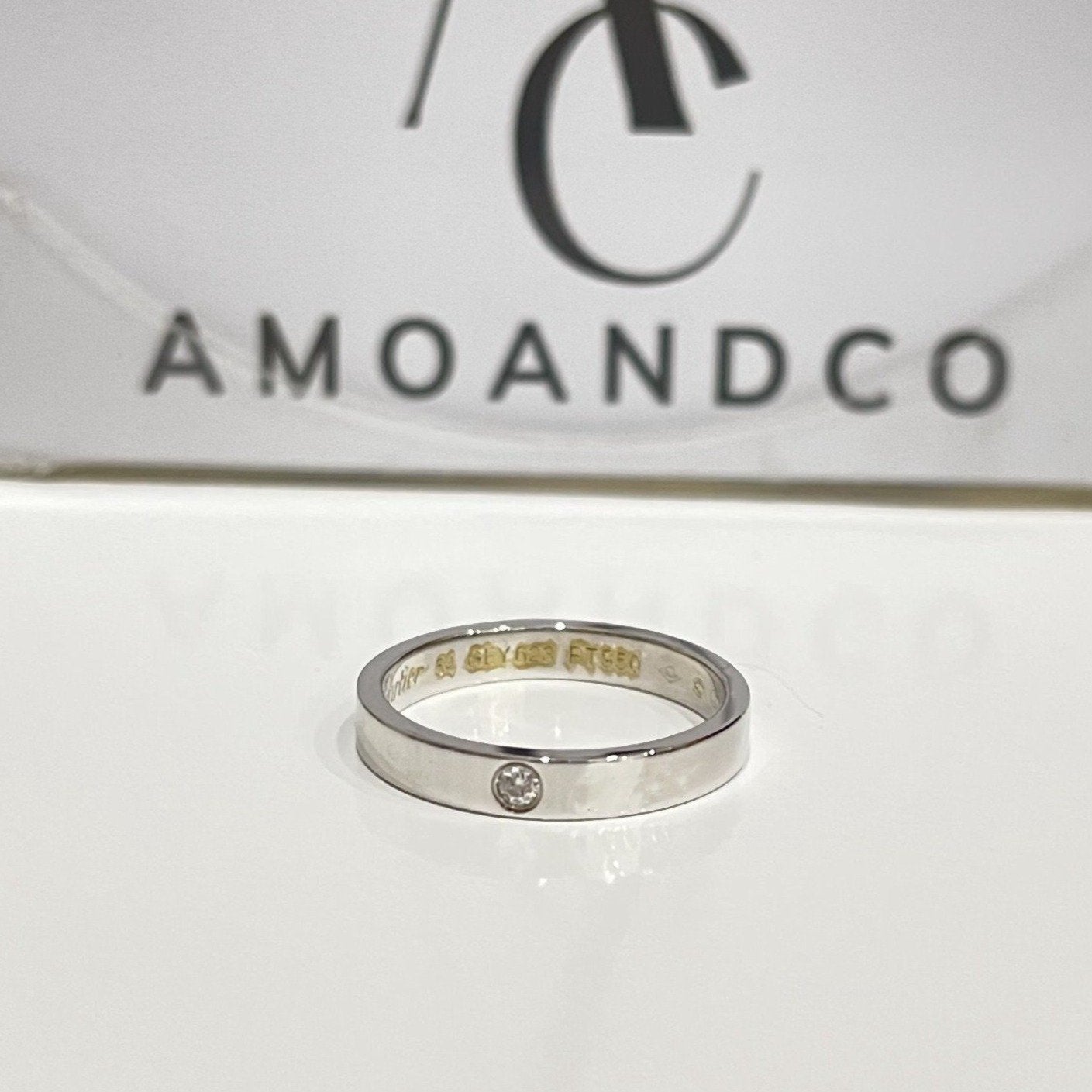 [Am jewelry]LOVE RING 4MM 1 DIAMOND