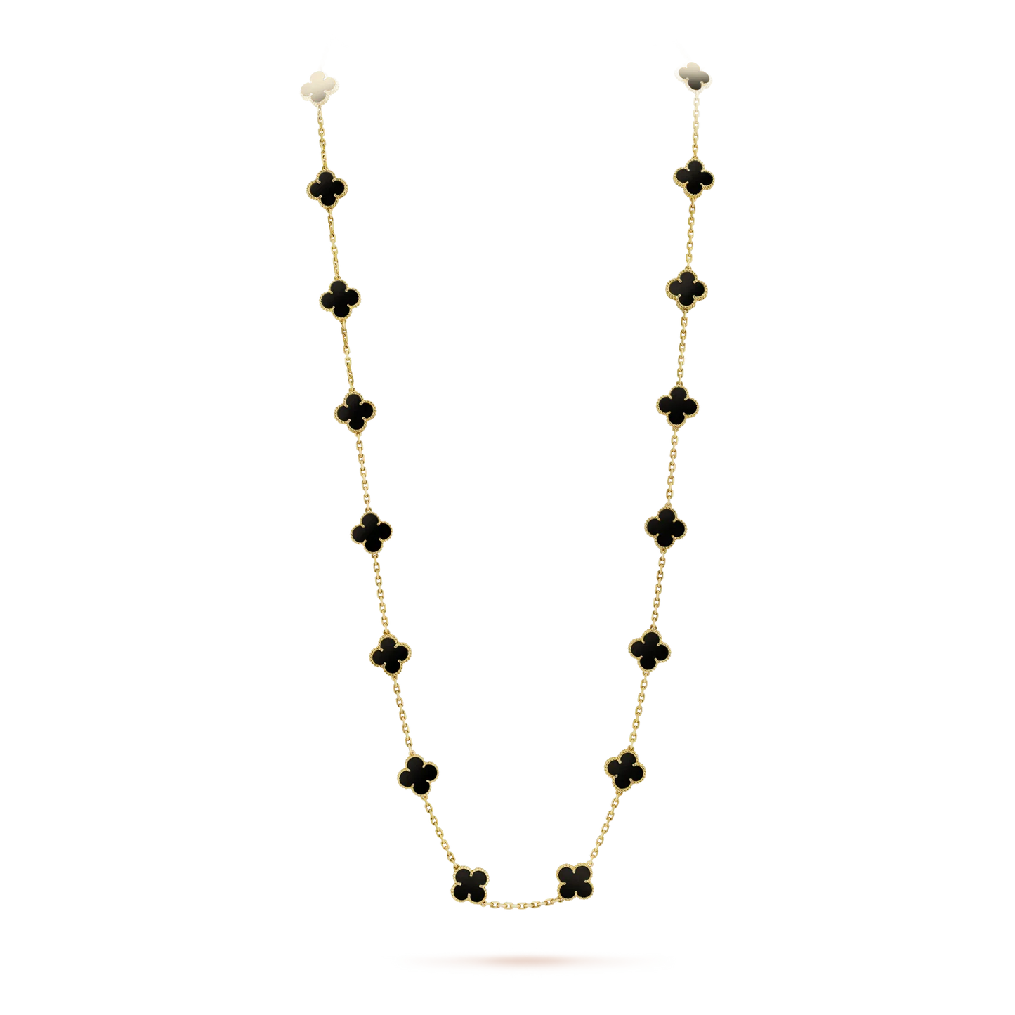 [Am jewelry]CLOVER 20 MOTIFS ONYX NECKLACE