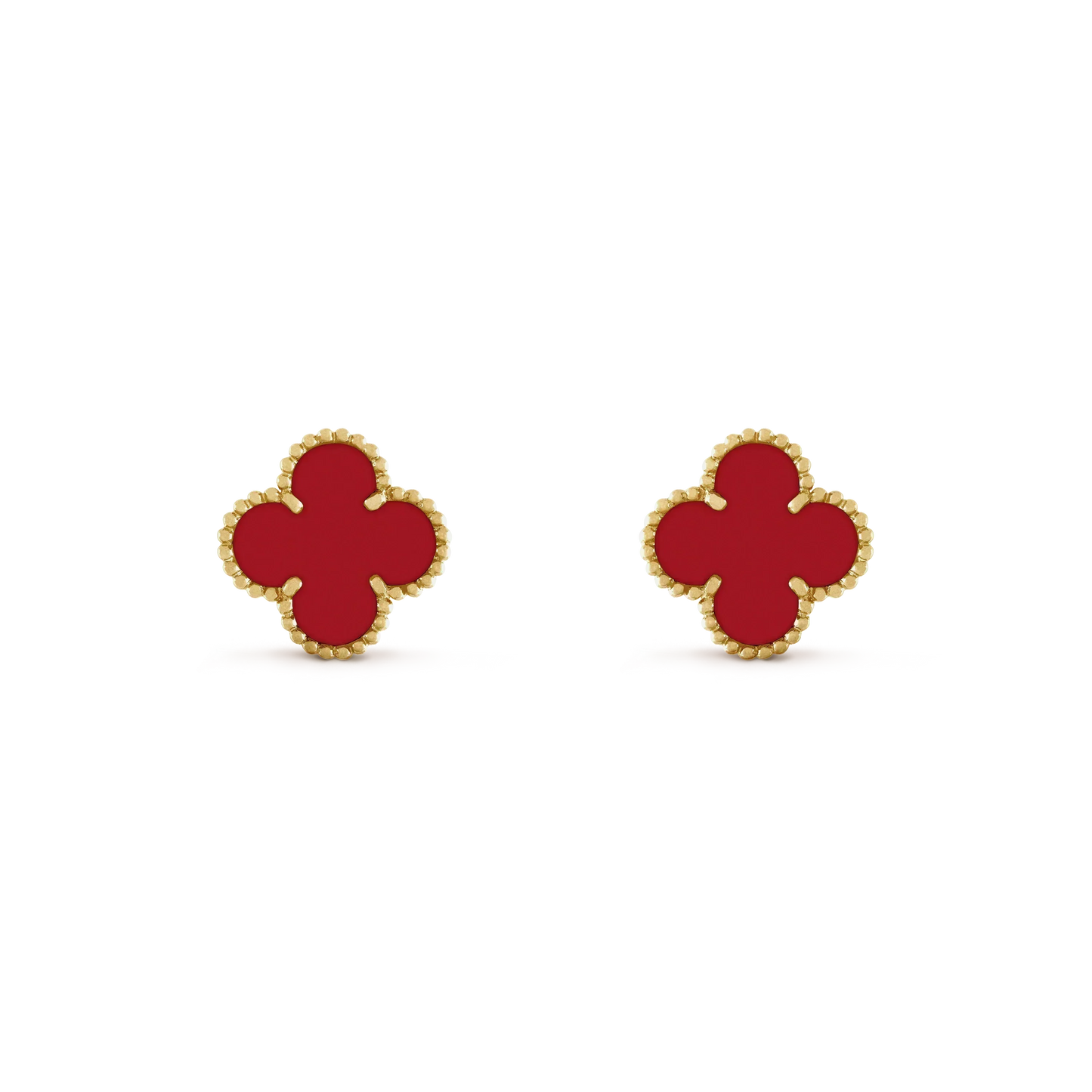 [Am jewelry]CLOVER MINI 9.5MM CARNELIAN EARRINGS