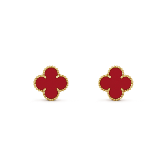 [Am jewelry]CLOVER MINI 9.5MM CARNELIAN EARRINGS