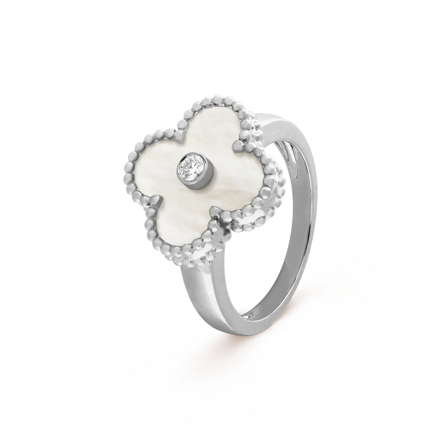 [Am jewelry]CLOVER SILVER MOP DIAMOND RING
