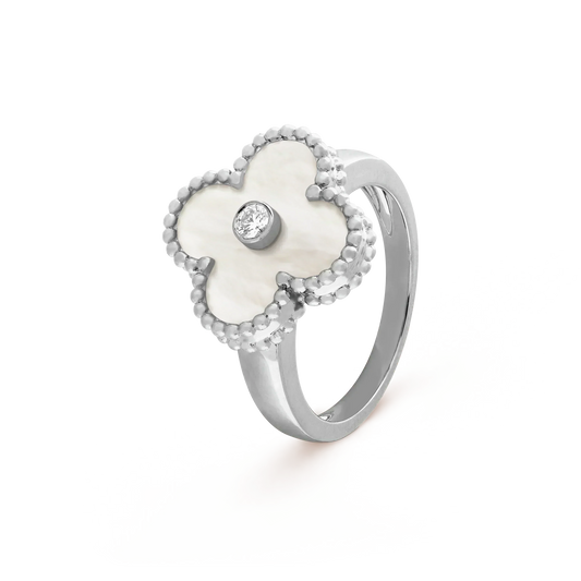 [Am jewelry]CLOVER SILVER MOP DIAMOND RING