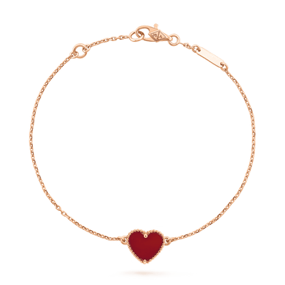 [Am jewelry]HEART CARNELIAN PINK GOLD BRACELET