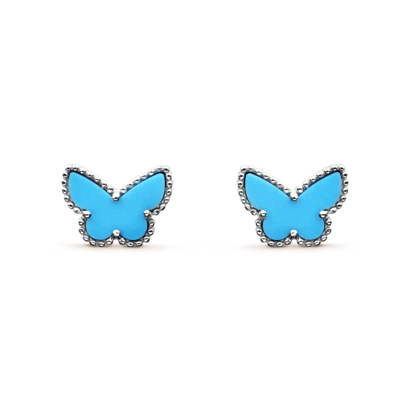 [Am jewelry]BUTTERFLY TURQUOISE EARRINGS SILVER