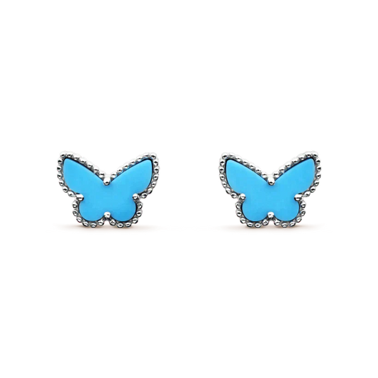 [Am jewelry]BUTTERFLY TURQUOISE EARRINGS SILVER