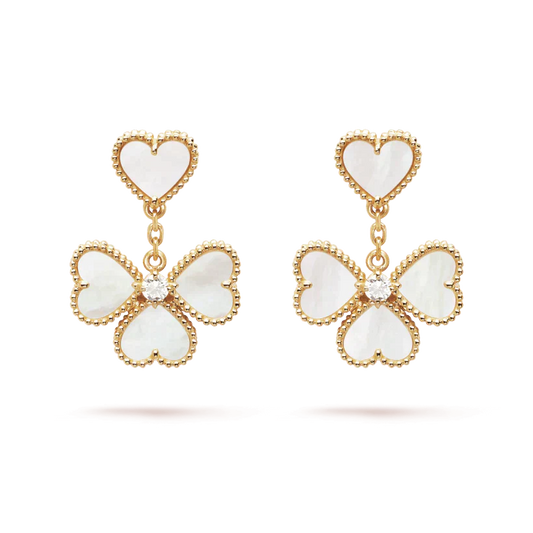 [Am jewelry]CLOVER SWEET WHITE MOP EARRINGS