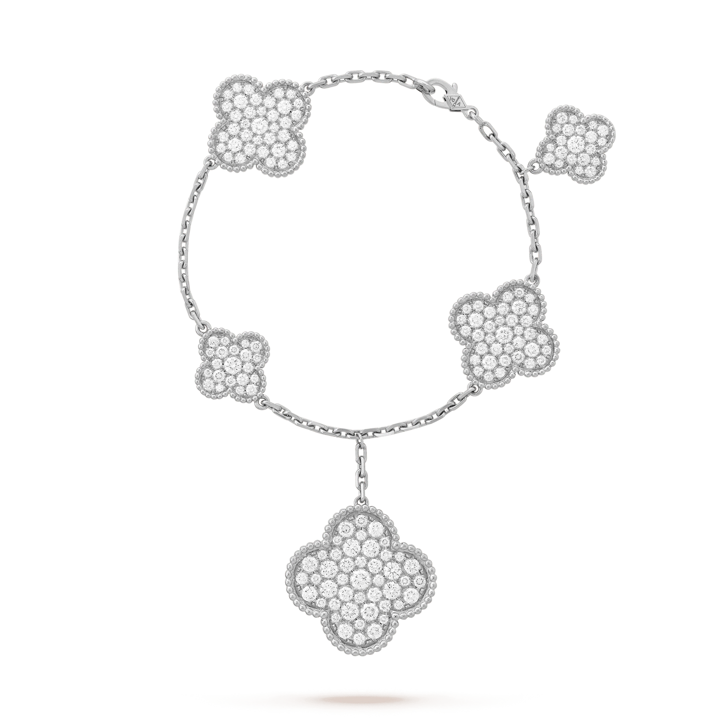 [Am jewelry]CLOVER 6 MOTIFS SILVER DIAMOND BRACELET