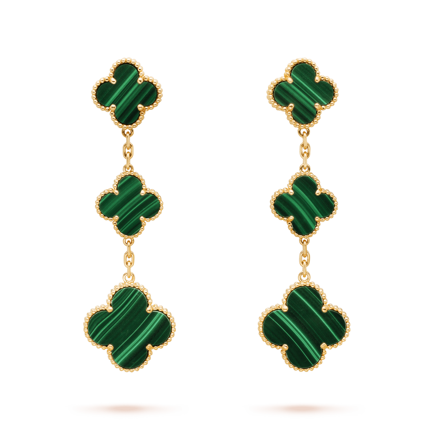 [Am jewelry]CLOVER MALACHITE 3 MOTIFS GOLD