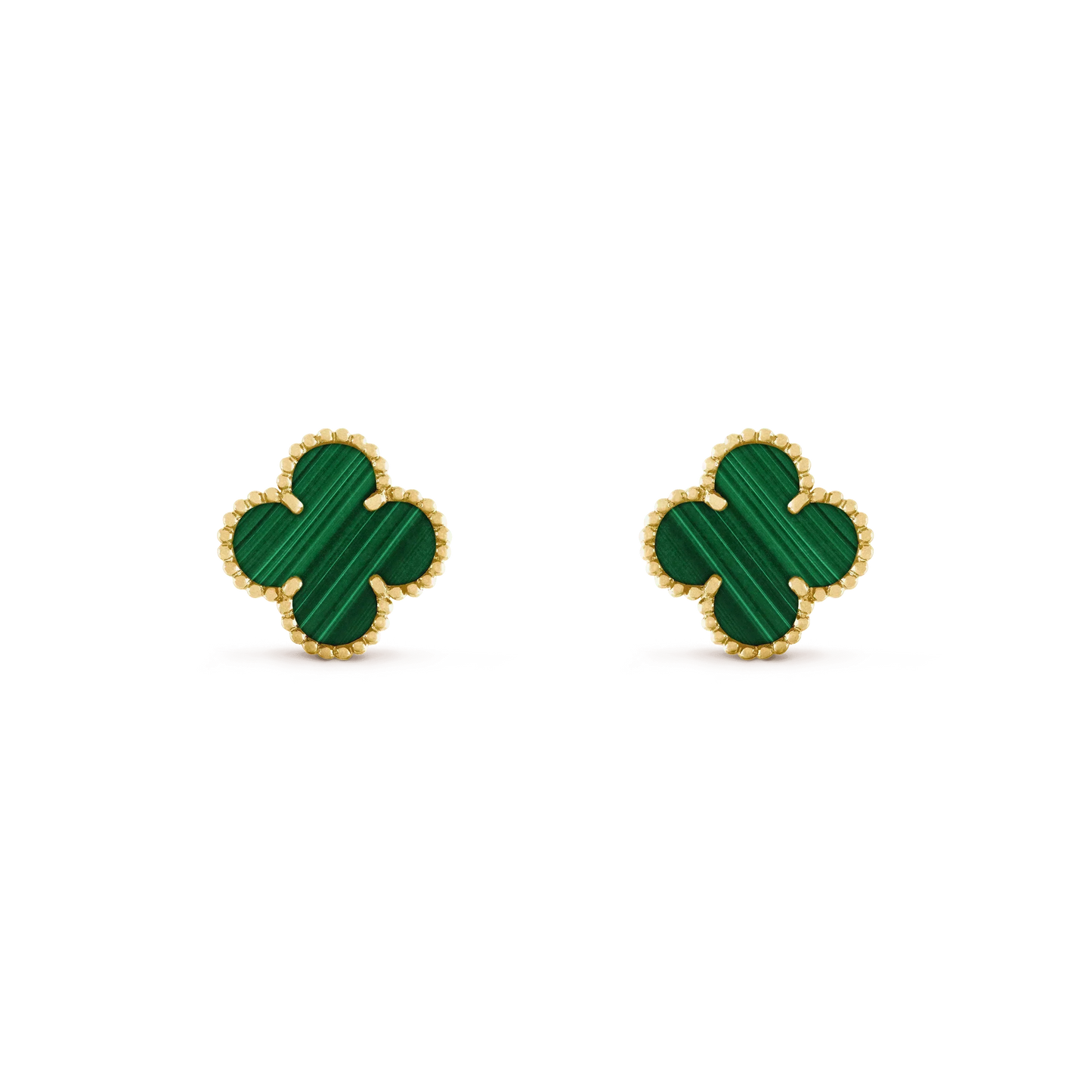 [Am jewelry]CLOVER MEDIUM 1 MOTIFS MALACHITE  EARRINGS