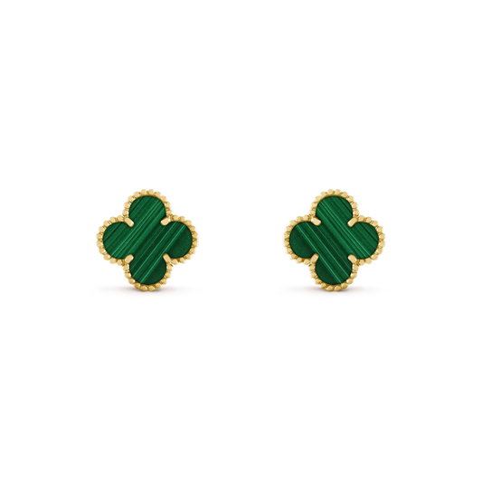 [Am jewelry]CLOVER MEDIUM 1 MOTIFS MALACHITE  EARRINGS