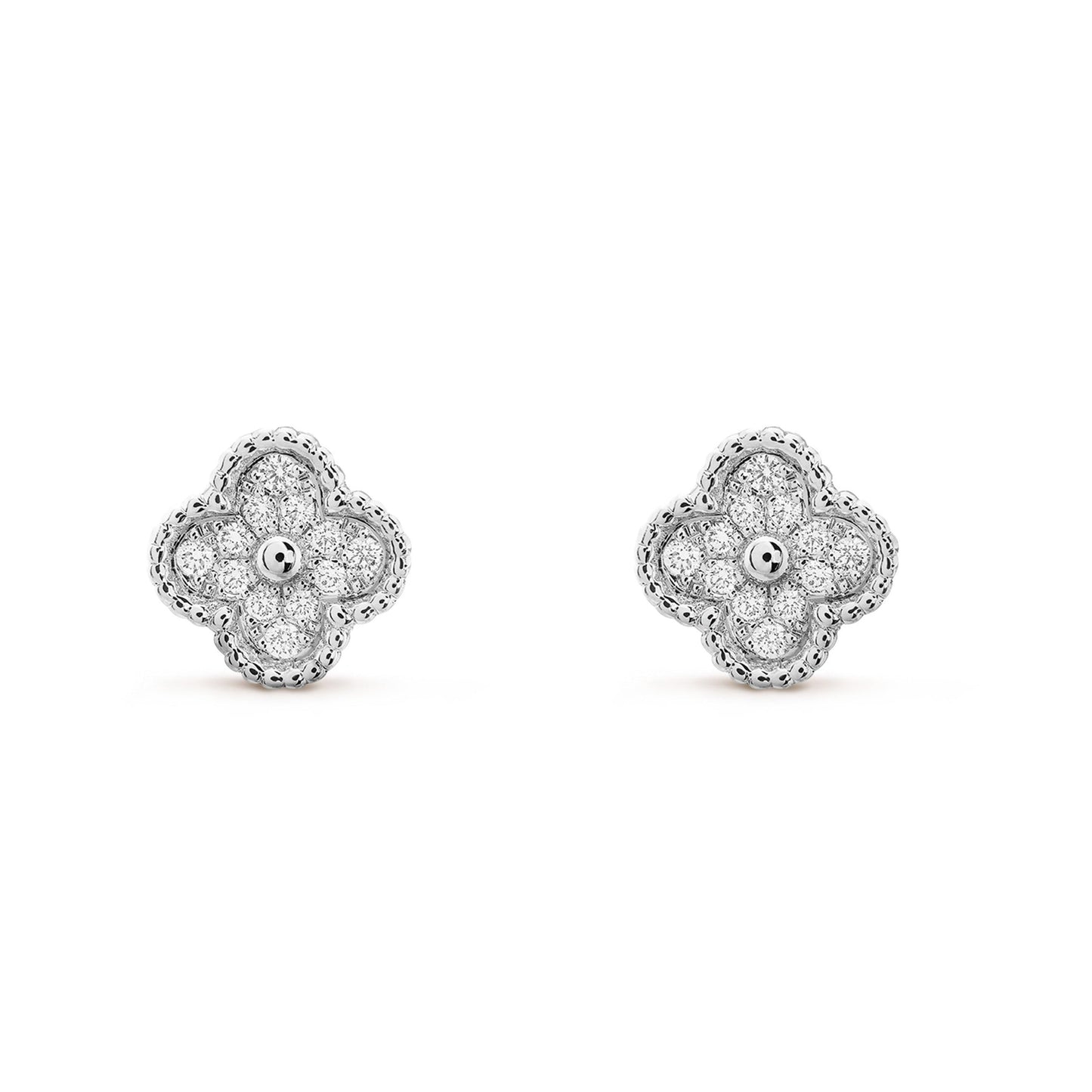 [Am jewelry]CLOVER MINI DIAMOND STUD EARRINGS