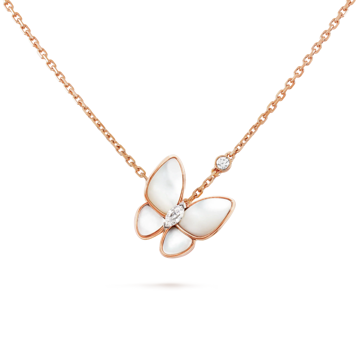 [Am jewelry]BUTTERFLY MOP DIAMOND NECKLACE
