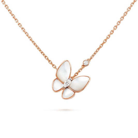 [Am jewelry]BUTTERFLY MOP DIAMOND NECKLACE