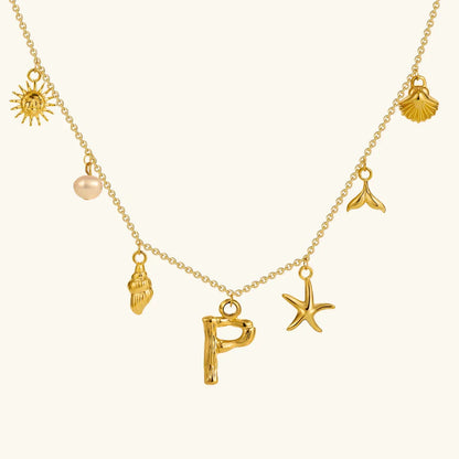[AM Jewels]Avaria Ocean Initial Necklace