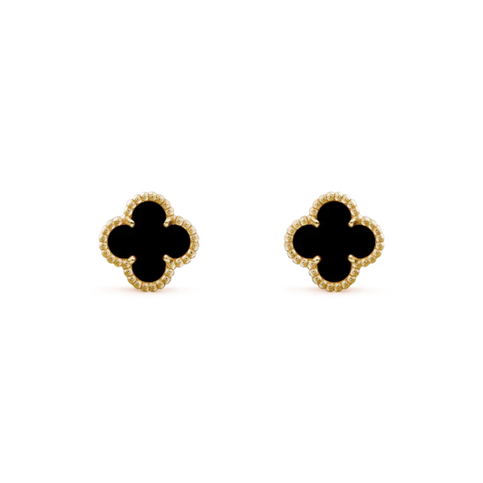 [Am jewelry]CLOVER MINI 9.5MM BLACK MOP EARRINGS