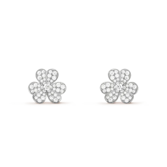 [Am jewelry]CLOVER COMOS DIAMOND EARRINGS SILVER