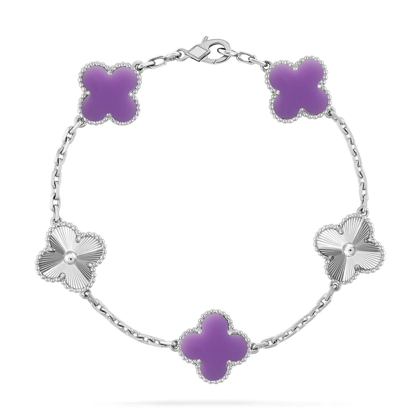 [Am jewelry]CLOVER 5 MOTIF LIGHT PURPLE BRACELET COLLECTION