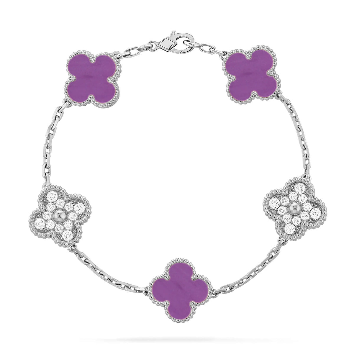 [Am jewelry] CLOVER 5 MOTIF VIOLET BRACELET COLLECTION
