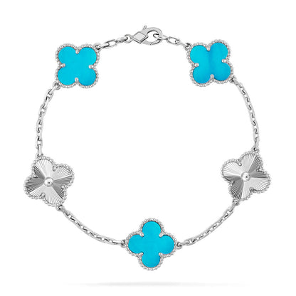 [Am jewelry] CLOVER 5 MOTIF TURQUOISE BRACELET COLLECTION