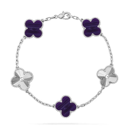 [Am jewelry]CLOVER 5 MOTIF PURPLE STRIPES BRACELET COLLECTION
