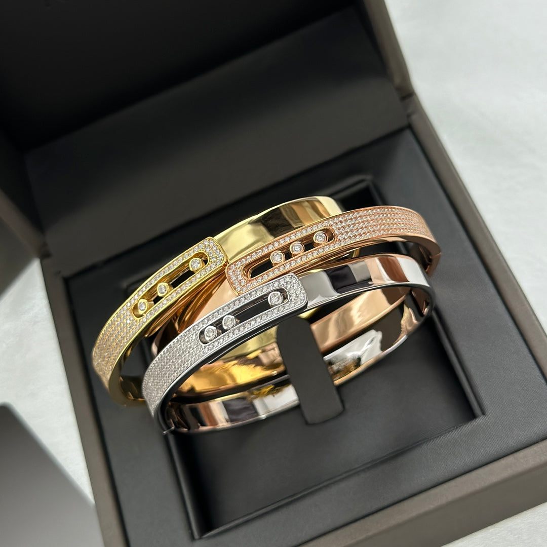 [Am Jewelry]Move Noa Rose Gold Pavé Diamond Bangle Bracelet