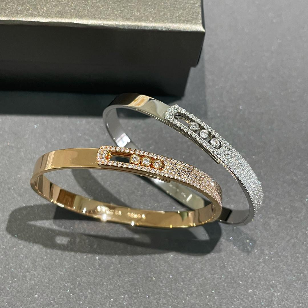 [Am Jewelry]Move Noa Rose Gold Pavé Diamond Bangle Bracelet