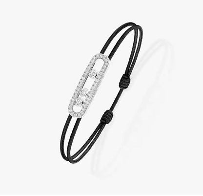 [Am Jewelry]Messika Care(s) pink cord pavé bracelet