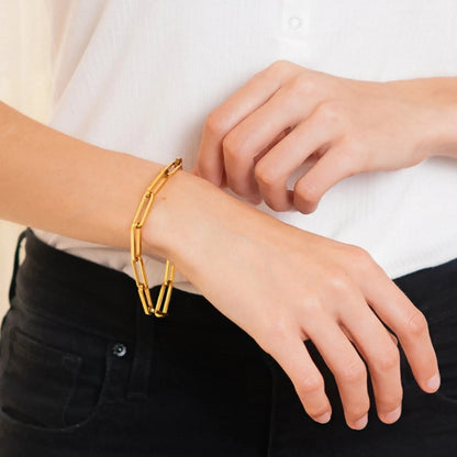 [AM Jewels]Asta Gold Paperclip Chain Bracelet