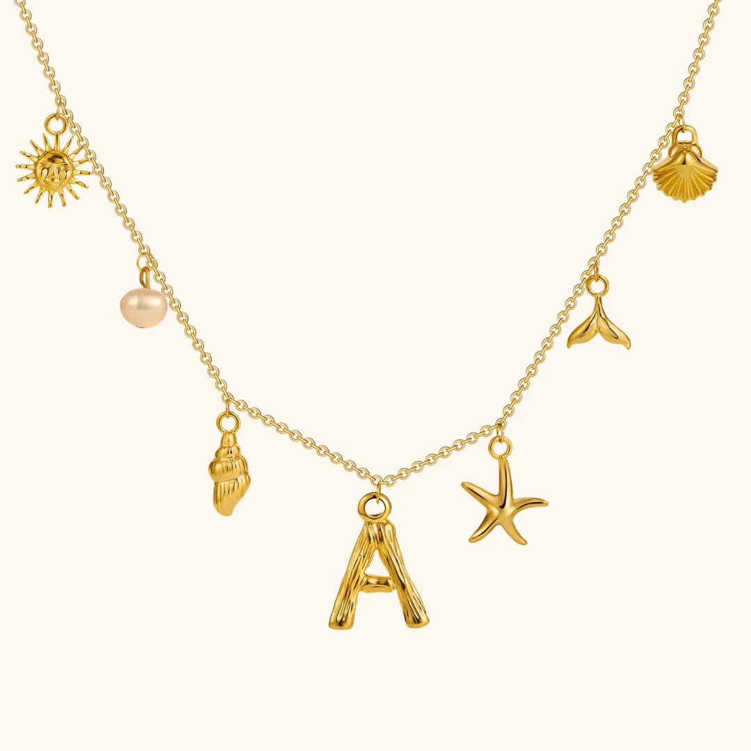 [AM Jewels]Avaria Ocean Initial Necklace