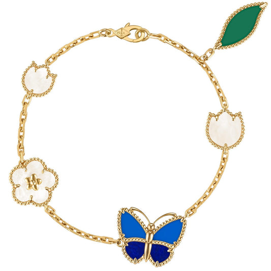 [Am Jewelry]LUCKY SPRING BUTTERFLY 5 MOTIF BRACELET