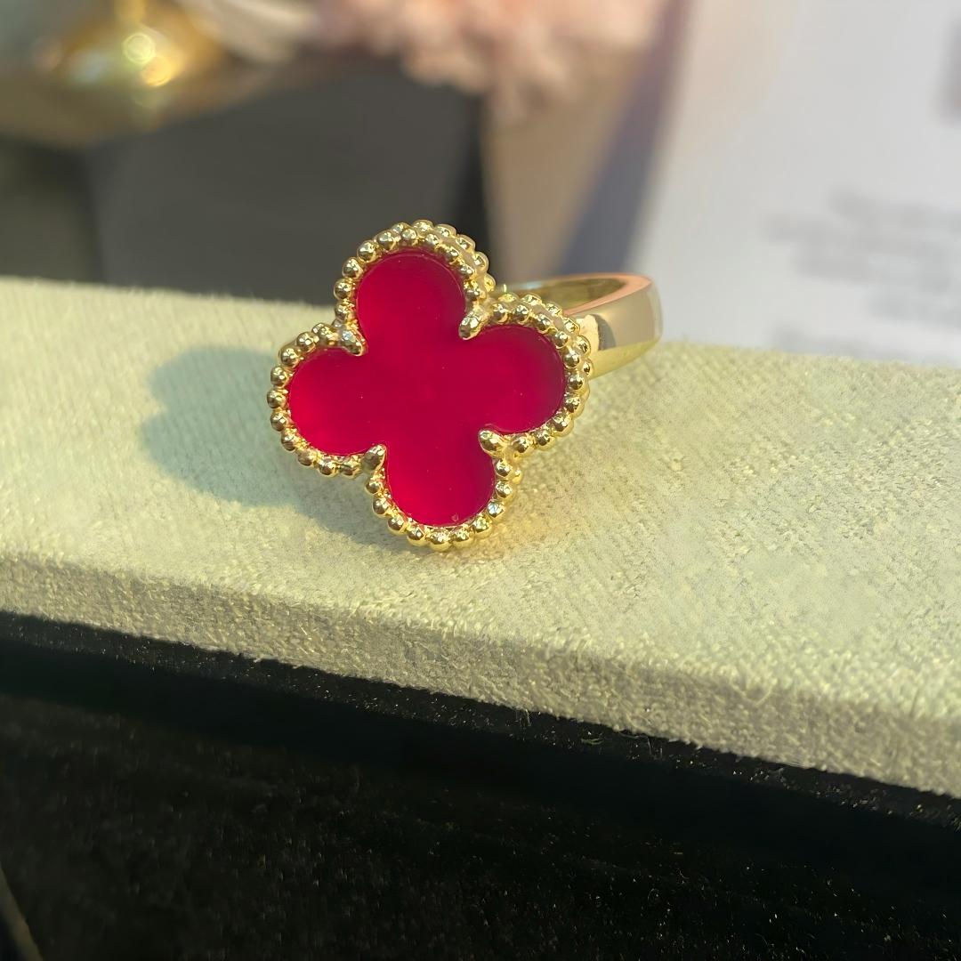[AM Jewels]NEW CLOVER PINK ENAMEL RINGS