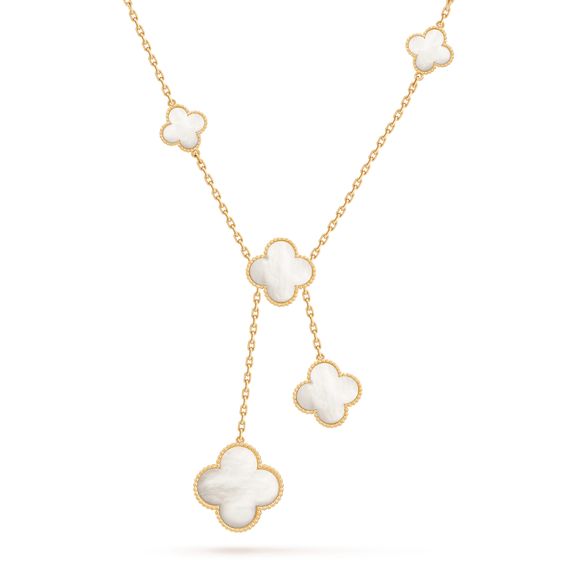 [Am jewelry]CLOVER MOTHER OF PEARL NECKLACE 6 MOTIF