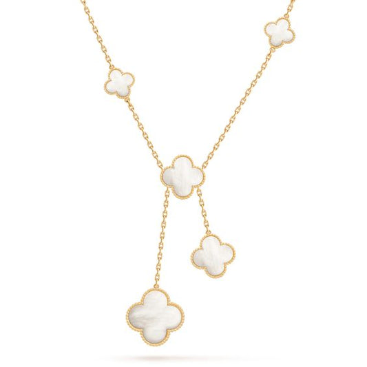 [Am jewelry]CLOVER MOTHER OF PEARL NECKLACE 6 MOTIF