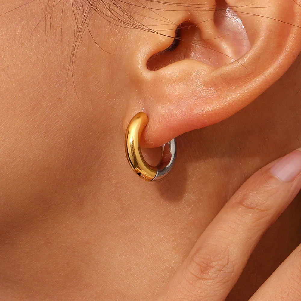 [AM Jewels]Ingrid Two Tone Hoop Earring