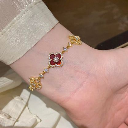 [Am jewelry]CLOVER 5 MOTIF PINK BLUE RED WHITE BRACELET