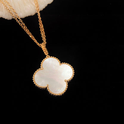 [Am jewelry]CLOVER 25MM MOP LARGE PENDANT NECKLACE