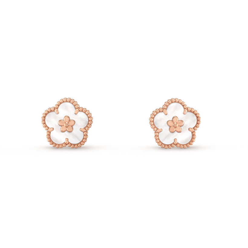 [Am jewelry]LUCKY PINK GOLD WHITE MOP EARRINGS