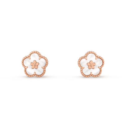 [Am jewelry]LUCKY PINK GOLD WHITE MOP EARRINGS