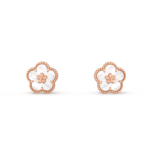 [Am jewelry]LUCKY PINK GOLD WHITE MOP EARRINGS