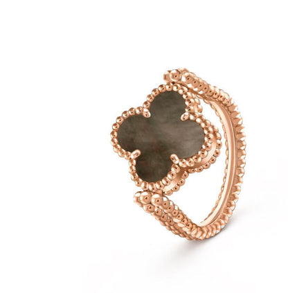 [Am jewelry]CLOVER RIVERSIBLE GRAY AGATE RING