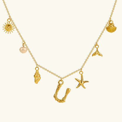 [AM Jewels]Avaria Ocean Initial Necklace