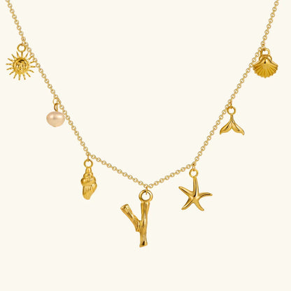 [AM Jewels]Avaria Ocean Initial Necklace