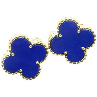 [Am jewelry]CLOVER MINI 9.5MM BLUE AGATE EARRINGS