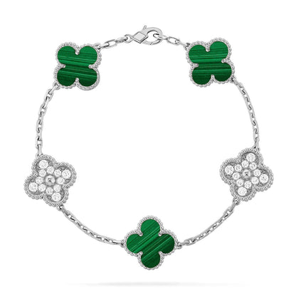 [Am jewelry] CLOVER 5 MOTIF MALACHITE BRACELET COLLECTION